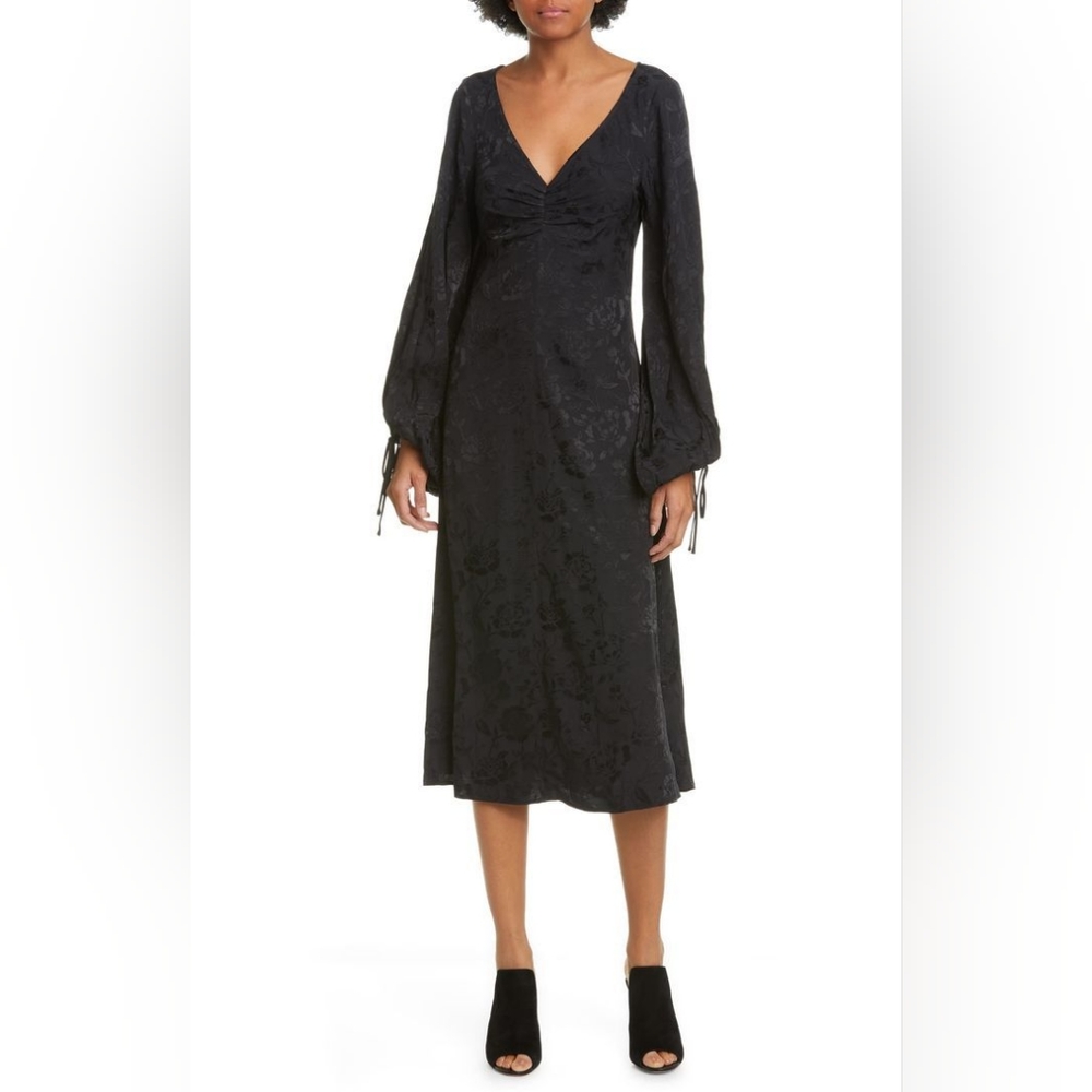 Staud A-Line Midi Dress Black
